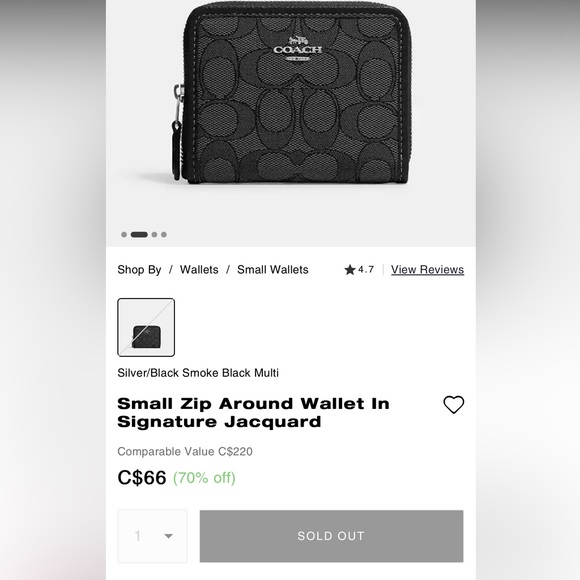 Coach Signature Jacquard Wallet - Picture 2 of 10